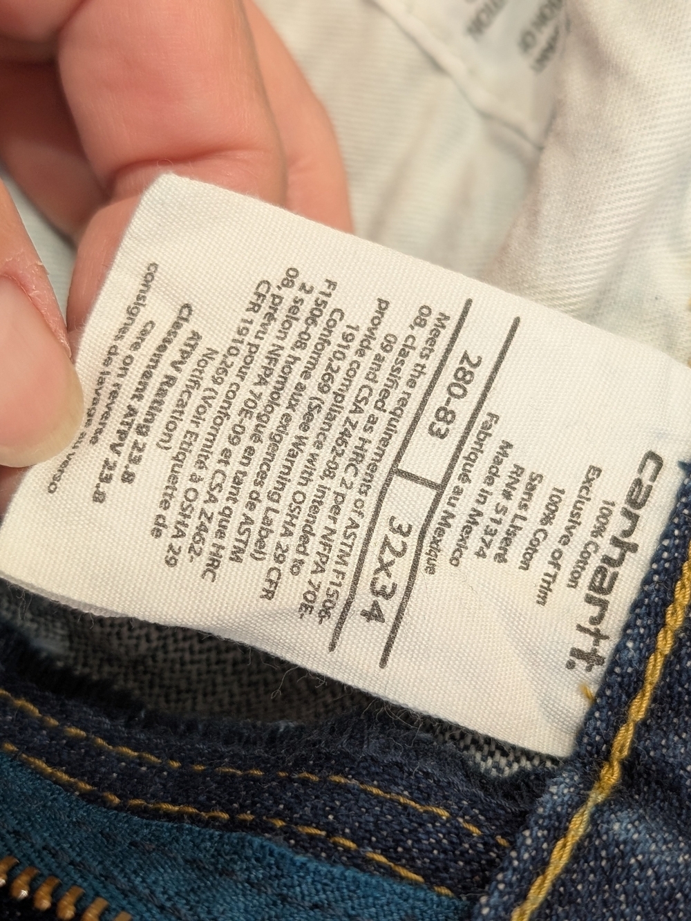 Carhartt FR Flame Resistant Jeans Men's 32x34 CAT 2 NFPA 2112 Dark Wash Workwear - Picture 9 of 16